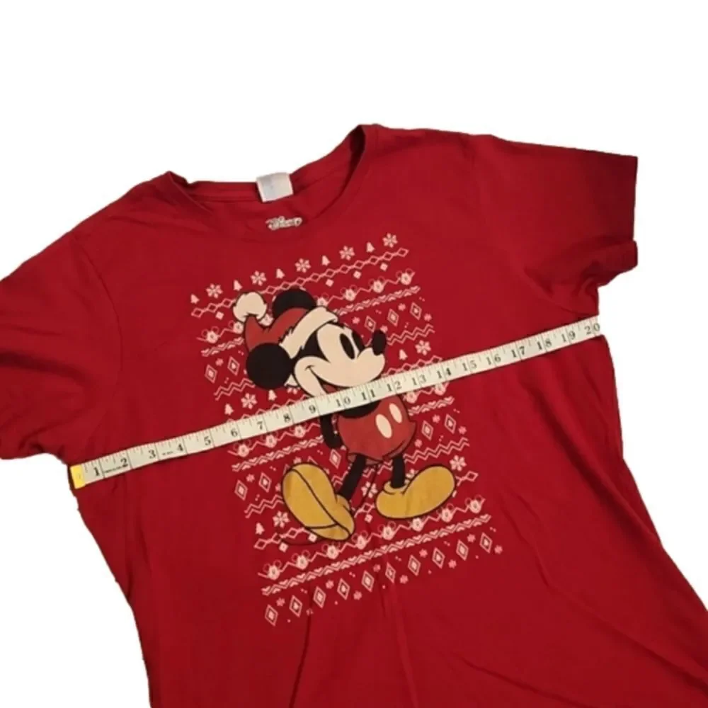 Mens Mickey Mouse Red Christmas Tee By Disney Size XL. - Picture 12 of 13